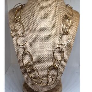 Gold Statement Necklace Chunky Chain Adjustable Length Fashion Jewelry